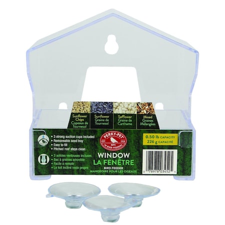 Perky 0.5 lbs MP4 345 Window Feeder, Clear - Small 64309